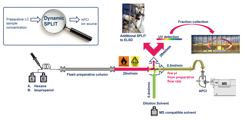 Scheme of the post column make-up pump dilution